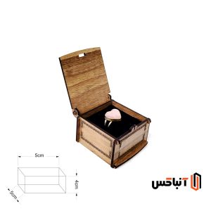 جعبه چوبی انگشتر کلاسیک کد 1012