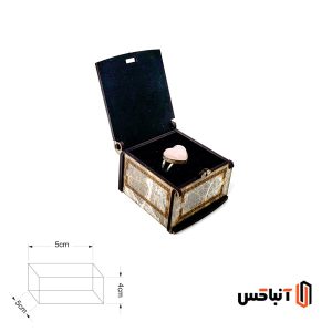 جعبه چوبی انگشتر کلاسیک کد 1018